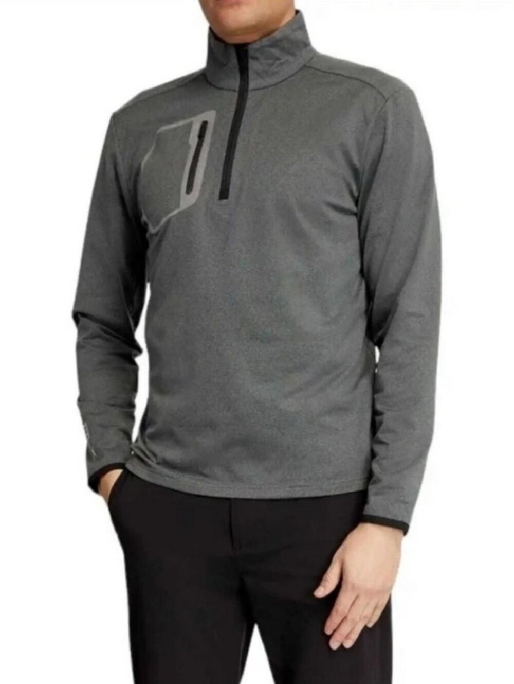 Ralph Lauren RLX Men's Solid Mock Neck Half Zip Sweatshirt Gray XL